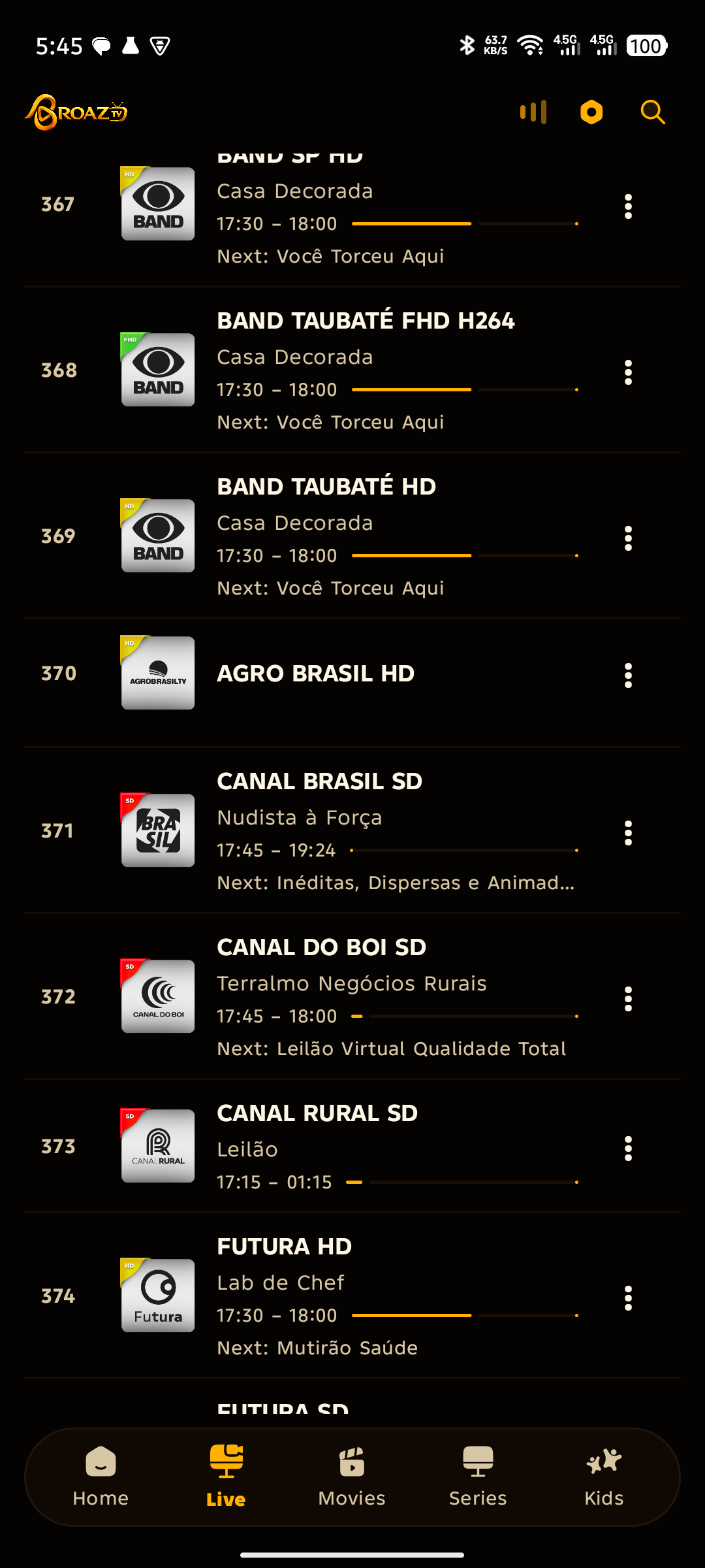 Tela 5 do aplicativo BroAZ TV